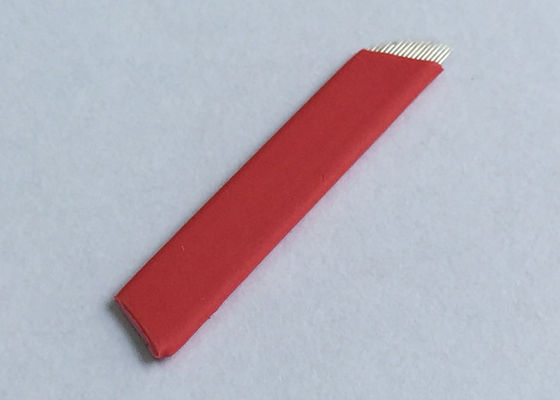 China Agulhas permanentes vermelhas descartáveis da composição, agulhas da lâmina da tatuagem da sobrancelha fornecedor