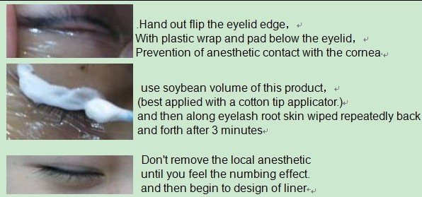 Creme anestésico da tatuagem tópica indolor para as tatuagens do olho, o enceramento, a remoção etc. do cabelo 0