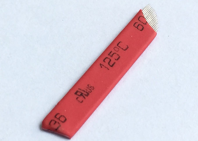 Lâmina permanente vermelha das agulhas da composição de Microblading/agulhas da sobrancelha 0