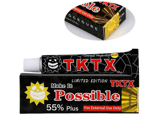 China 55% Tktx Negro Creme Anestésico Tópico Creme de Remoção de Tatuagens Laser 10g fornecedor