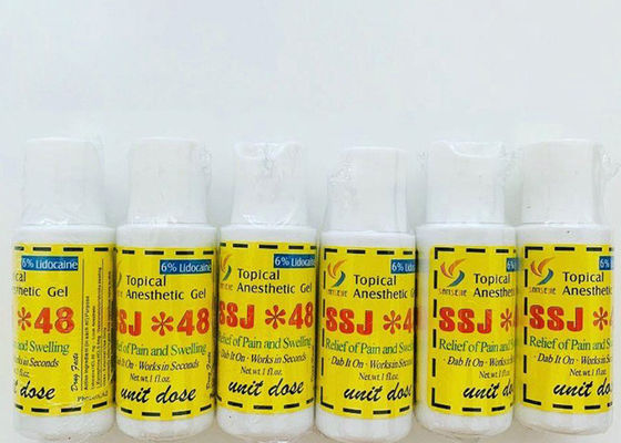 China SSJ*48 Brincadeiras bordadas Tatuagem Gel anestésico com 6% de cloridrato anestésico fornecedor