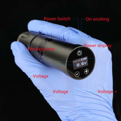 Aço inoxidável 1800mAh NARW Máquina de tatuagem sem fio 1-OLED Display Touch Screen Bateria Rotativa Pistola de tatuagem caneta de tatuagem com energia RCA fornecedor