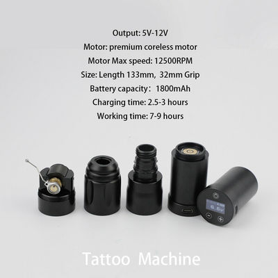 Aço inoxidável 1800mAh NARW Máquina de tatuagem sem fio 1-OLED Display Touch Screen Bateria Rotativa Pistola de tatuagem caneta de tatuagem com energia RCA fornecedor