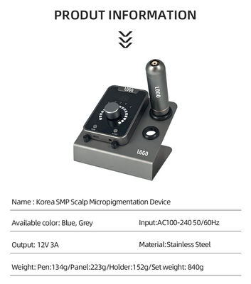 Dispositivo de micropigmentação do couro cabeludo do tipo pistola elétrica SMP com maquiagem permanente e máquina de tatuagem de motor suíço em azul preto fornecedor