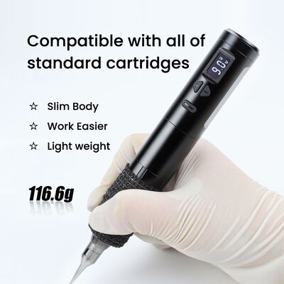 Dermógrafo sem fio Máquina de tatuagem elétrica Máquina de maquiagem permanente sem fio Alumínio 2 cabeças de bateria Modelo de conector RCA fornecedor