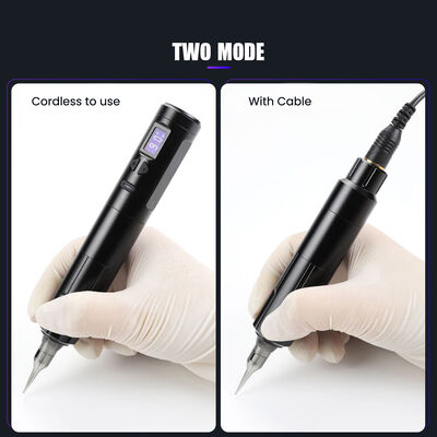 Dermógrafo sem fio Máquina de tatuagem elétrica Máquina de maquiagem permanente sem fio Alumínio 2 cabeças de bateria Modelo de conector RCA fornecedor