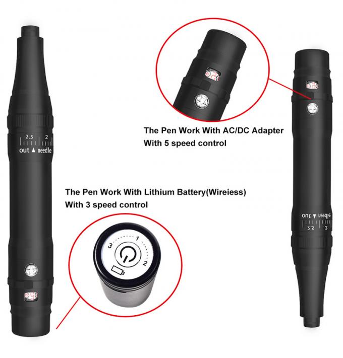 Máquina de tatuagem de sobrancelhas de bateria profissional com protrusão de agulha de 0-3.5 mm e design sem fio 3