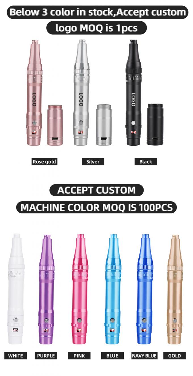 Máquina de tatuagem de sobrancelhas de bateria profissional com protrusão de agulha de 0-3.5 mm e design sem fio 6