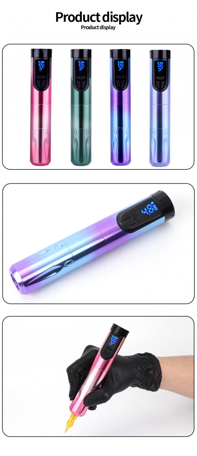 14500mAh Bateria de reserva de energia Máquina de tatuagem sem fio com ecrã LCD e bateria substituível Design de alumínio de aeronave 7