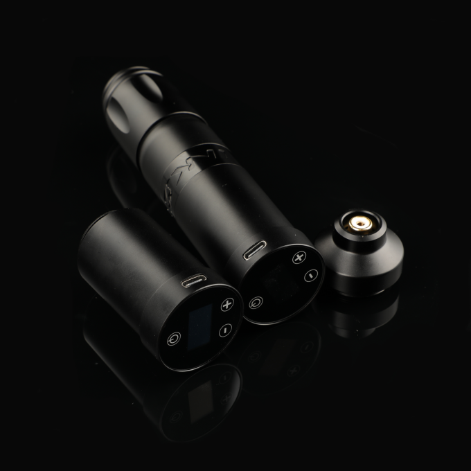 Aço inoxidável 1800mAh NARW Máquina de tatuagem sem fio 1-OLED Display Touch Screen Bateria Rotativa Pistola de tatuagem caneta de tatuagem com energia RCA 5
