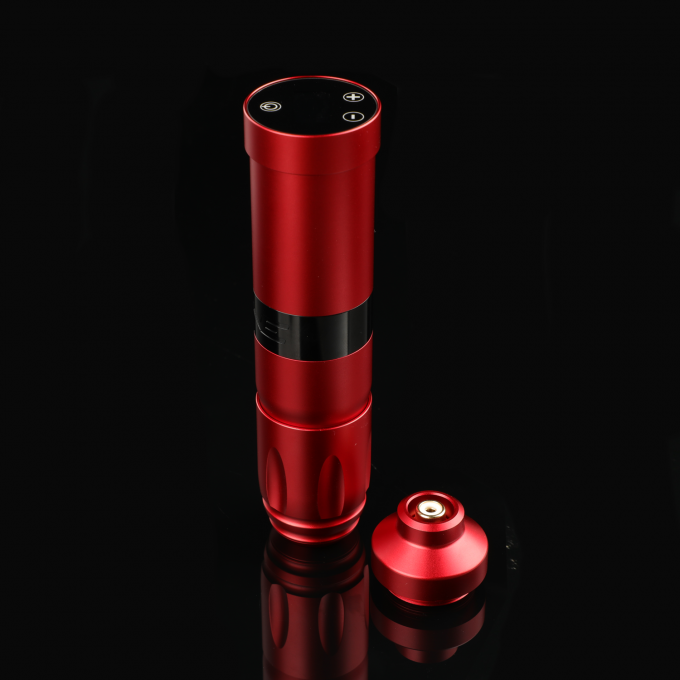 Aço inoxidável 1800mAh NARW Máquina de tatuagem sem fio 1-OLED Display Touch Screen Bateria Rotativa Pistola de tatuagem caneta de tatuagem com energia RCA 6