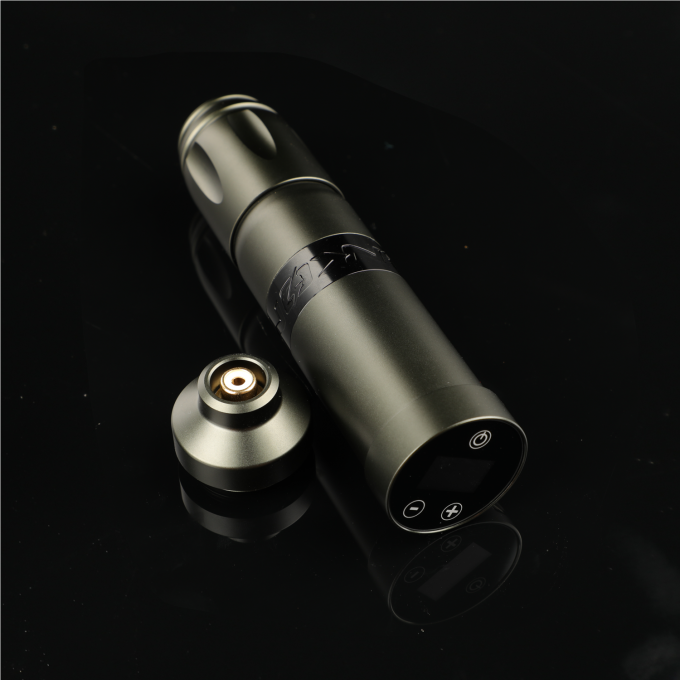 Aço inoxidável 1800mAh NARW Máquina de tatuagem sem fio 1-OLED Display Touch Screen Bateria Rotativa Pistola de tatuagem caneta de tatuagem com energia RCA 8