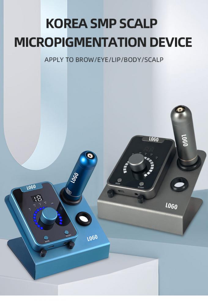 Dispositivo de micropigmentação do couro cabeludo do tipo pistola elétrica SMP com maquiagem permanente e máquina de tatuagem de motor suíço em azul preto 0