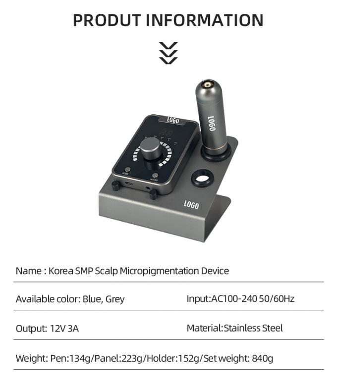 Dispositivo de micropigmentação do couro cabeludo do tipo pistola elétrica SMP com maquiagem permanente e máquina de tatuagem de motor suíço em azul preto 2