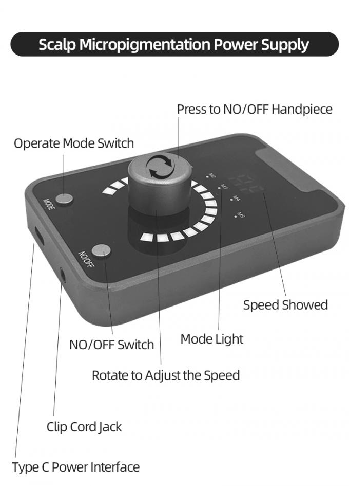 Dispositivo de micropigmentação do couro cabeludo do tipo pistola elétrica SMP com maquiagem permanente e máquina de tatuagem de motor suíço em azul preto 3
