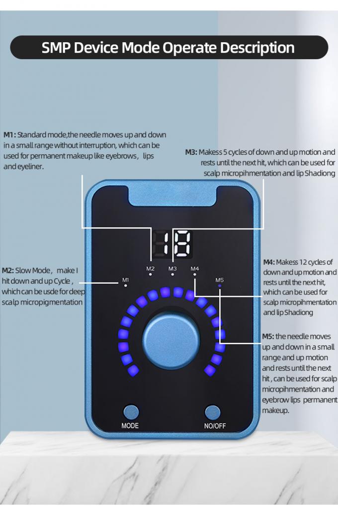Dispositivo de micropigmentação do couro cabeludo do tipo pistola elétrica SMP com maquiagem permanente e máquina de tatuagem de motor suíço em azul preto 4