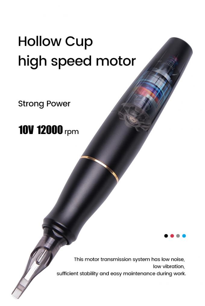 Coreless Motor aço inoxidável vermelho Microblading sobrancelha lábios Eyeliner Tattoo Gun 0