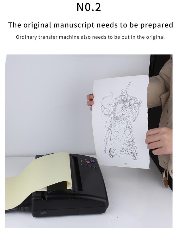 12000mAh Mini Tattoo Stencil Printer M&aacute;quina de c&oacute;pia t&eacute;rmica M&aacute;quina de transfer&ecirc;ncia sem fio Impressora de tatuagem 2