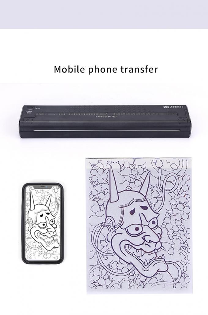 12000mAh Mini Tattoo Stencil Printer M&aacute;quina de c&oacute;pia t&eacute;rmica M&aacute;quina de transfer&ecirc;ncia sem fio Impressora de tatuagem 14