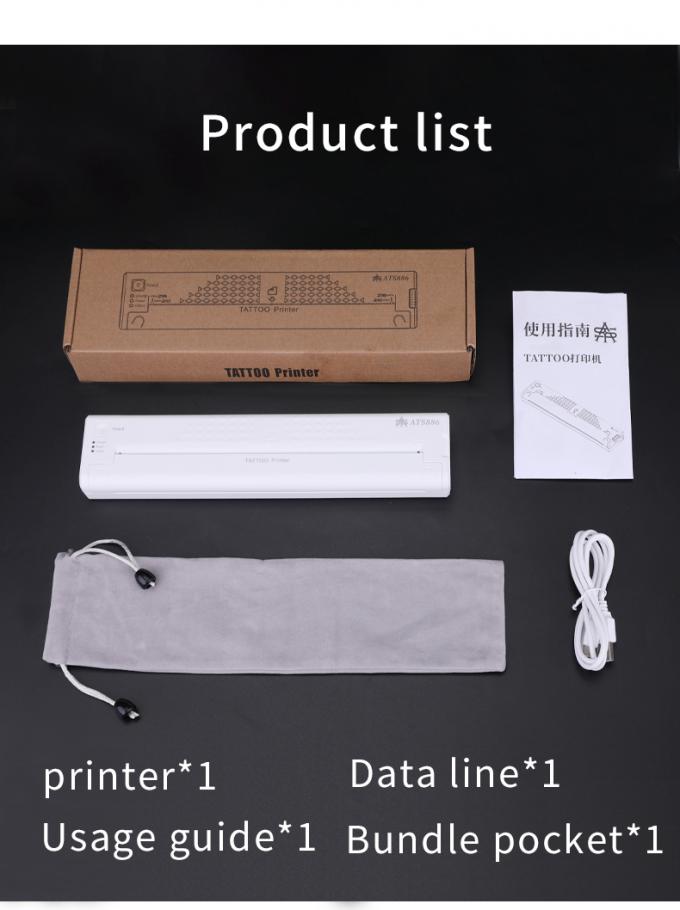 12000mAh Mini Tattoo Stencil Printer M&aacute;quina de c&oacute;pia t&eacute;rmica M&aacute;quina de transfer&ecirc;ncia sem fio Impressora de tatuagem 28