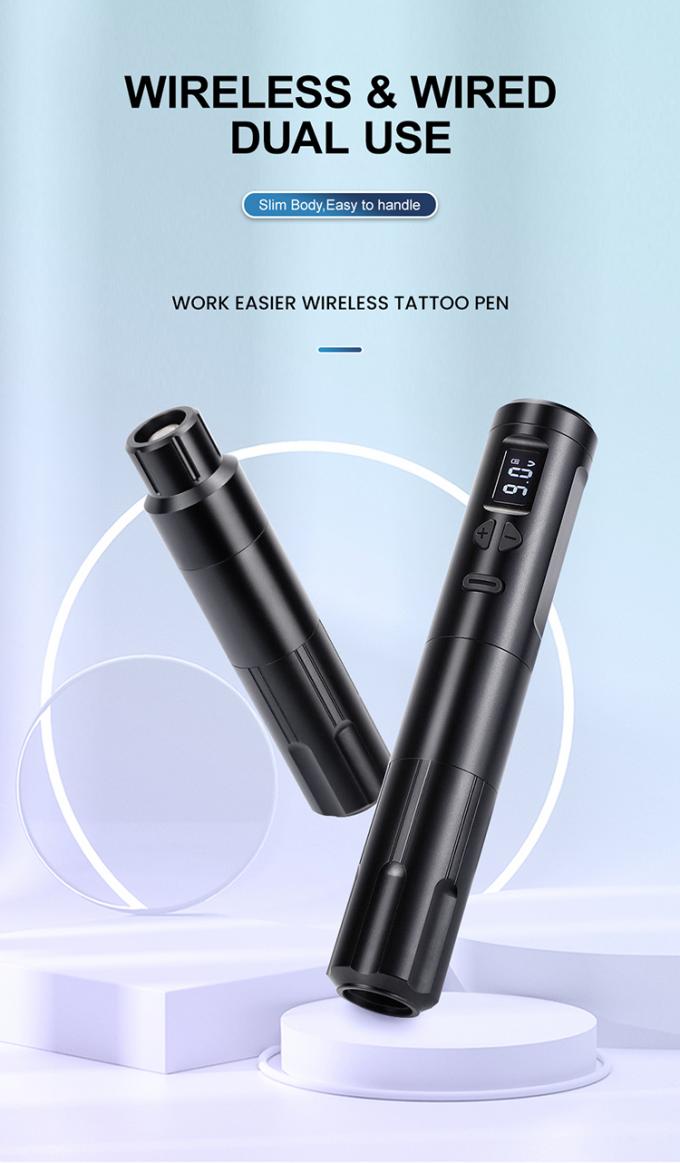Dermógrafo sem fio Máquina de tatuagem elétrica Máquina de maquiagem permanente sem fio Alumínio 2 cabeças de bateria Modelo de conector RCA 0