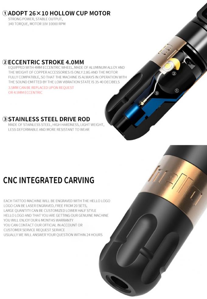 Ambi&ccedil;&atilde;o Soldado Digital Display Pistola de tatuagem el&eacute;trica M&aacute;quina sem fio M&aacute;quina rotativa de caneta de tatuagem M&aacute;quina para tatuador 8