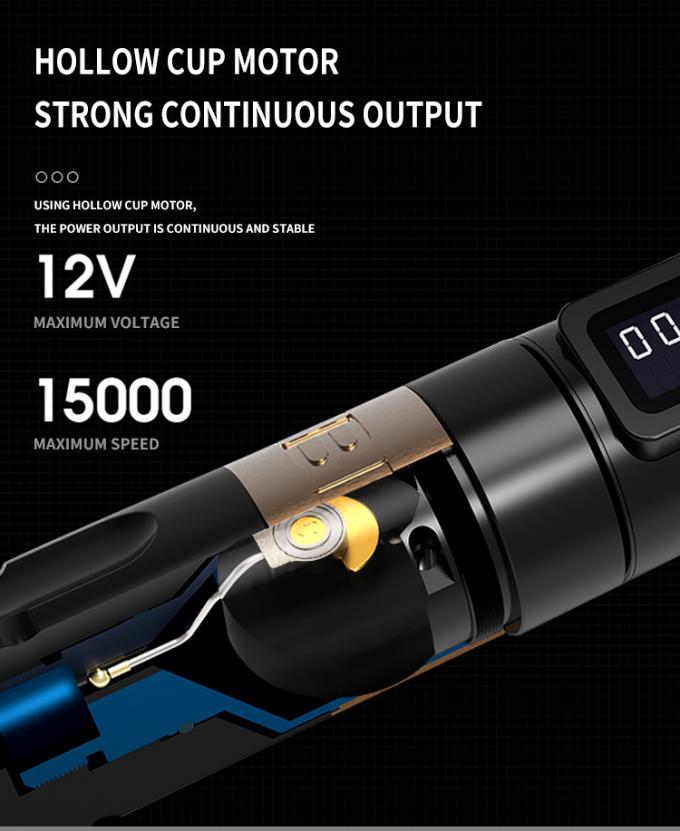 Ambi&ccedil;&atilde;o Soldado Digital Display Pistola de tatuagem el&eacute;trica M&aacute;quina sem fio M&aacute;quina rotativa de caneta de tatuagem M&aacute;quina para tatuador 14